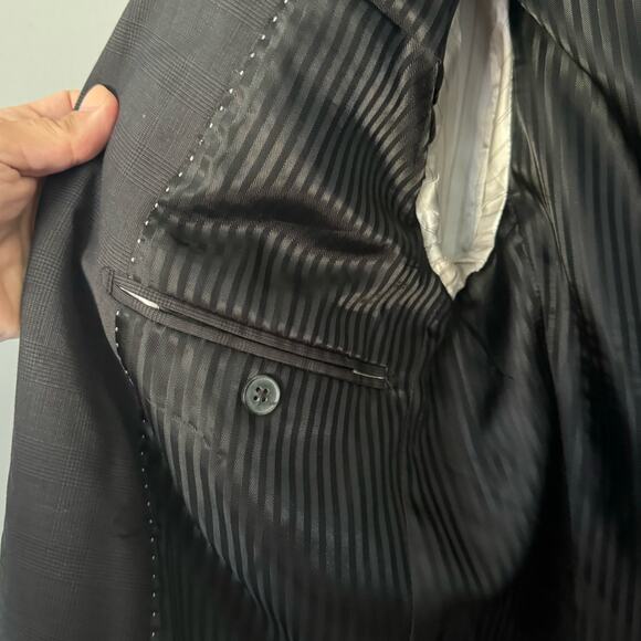 Express Men's Dark Grey Black Fitted Blazer 38R - Picture 9 of 10